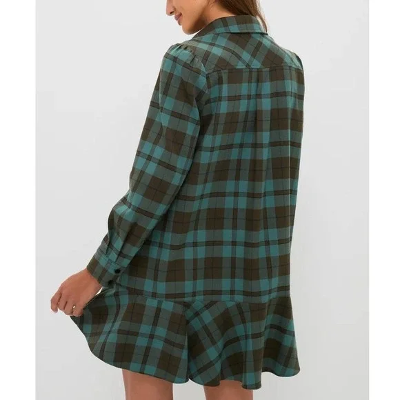 Tuckernuck Isle of Skye Callahan Shirt Dress Size S Plaid Brown Academia NWT - Picture 3 of 13